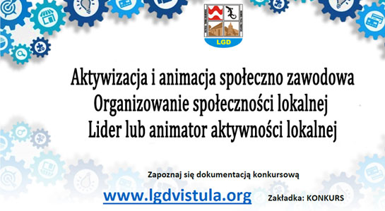 Logo konkursu pt." Aktywizacja i animacja społeczno zawodowa Organizowanie społecznosci lokalnej Lider lub Animator Aktywności lokalnej"