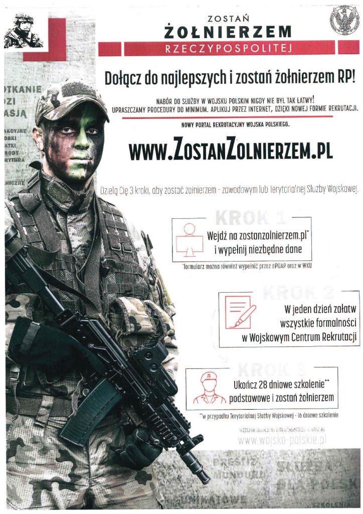 Plakat informacyjny - Zostań żołnierzem