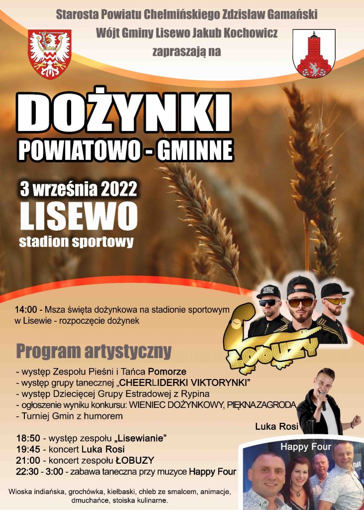 Plakat - Dożynki Powiatowo-Gminne w Lisewie