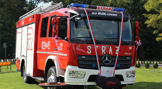 Na zdjęciu nowy wóz strażacki