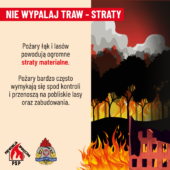 Grafika informacyjna pożar trawy