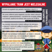 Grafika informacyjna pożar trawy